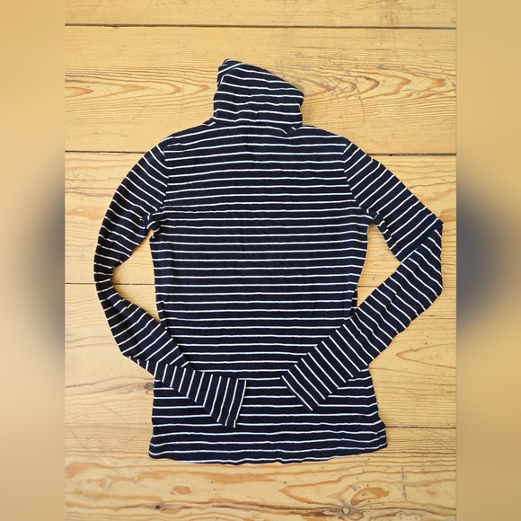 George Navy Striped Turtleneck Long Sleeve Top XS - Picture 2 of 3